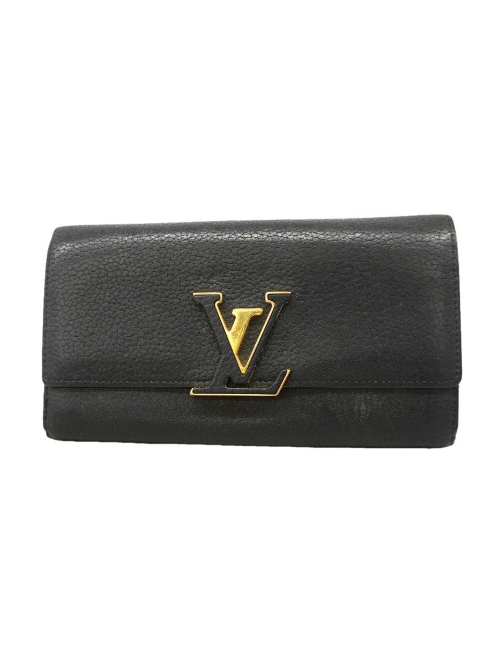 Louis Vuitton Wallet Taurillon Portefeuille Capucines Noir